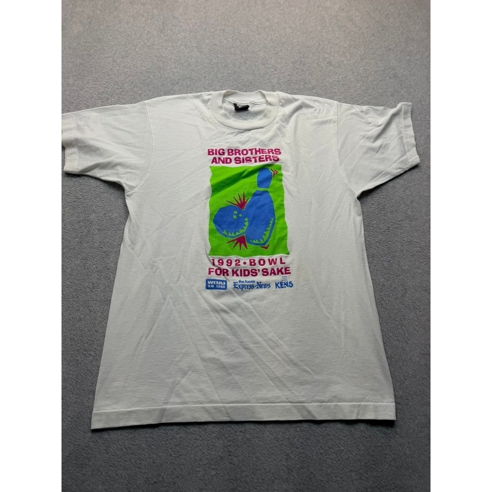 Vintage 1992 Big Brothers and Sisters Bowl For Kids Sake T-Shirt White Large USA